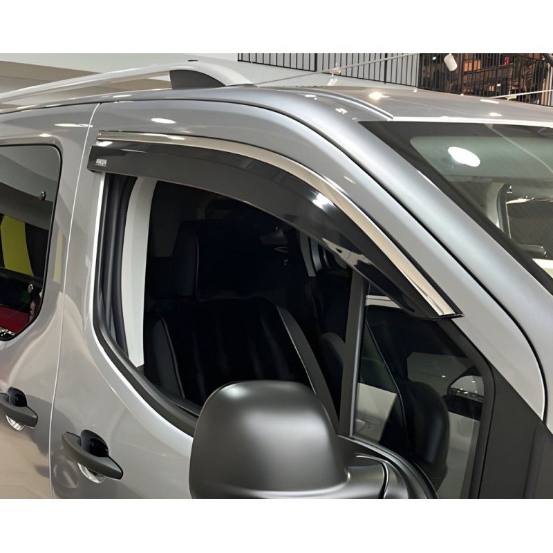 Вітровики з хромом (2 шт, Niken) для Peugeot Partner/Rifter 2019- рр
