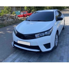 Накладка на передній бампер ЛИП (чорна) для Toyota Corolla 2013-2019 рр