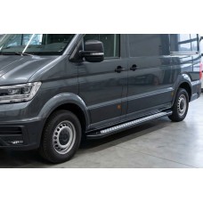 Бокові пороги New Vision Black (2 шт., алюміній) Long/ExtraLong для Man TGE 2017- рр
