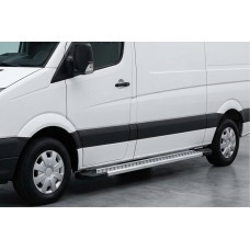 Бокові пороги New Vision Grey (2 шт., алюміній) Long/ExtraLong для Man TGE 2017- рр