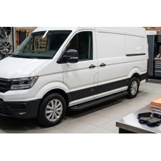Бокові пороги Allmond Black (2 шт., алюміній) Long/ExtraLong для Man TGE 2017- рр