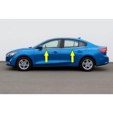 Нижня окантовка стекол OmsaLine HB, SD (4 шт, нерж.) Carmos - Турецька сталь для Ford Focus IV 2018- рр