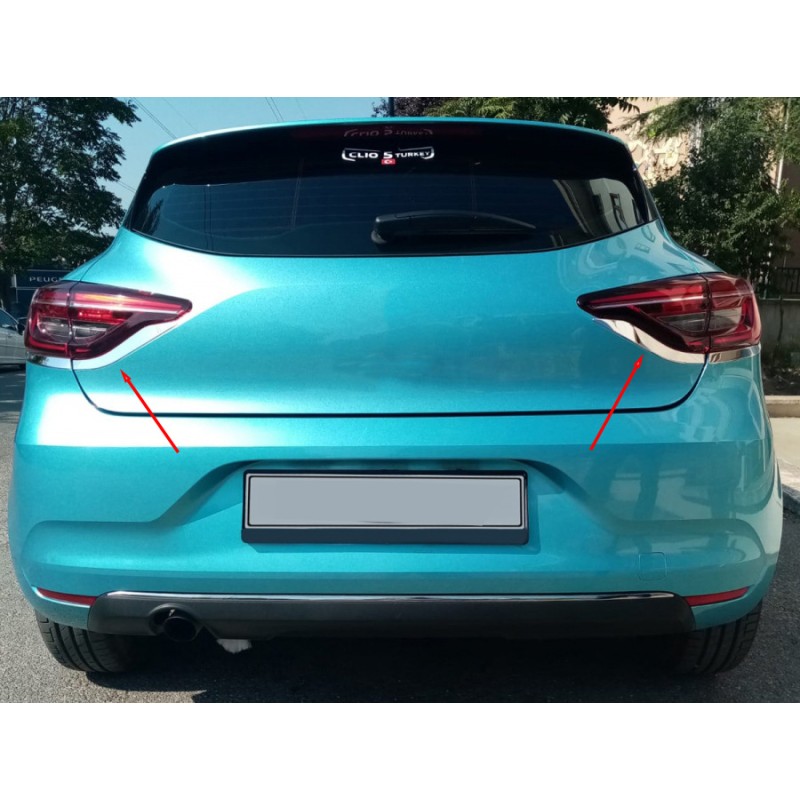 Накладки на задні ліхтарі (2 шт, нерж) для Renault Clio V 2019- рр
