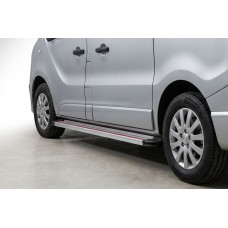 Бокові пороги Maya Red-Grey (2 шт., Алюміній) коротка база для Renault Trafic 2001-2015 рр