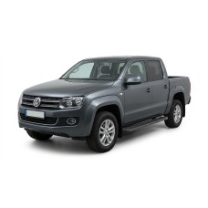 Бокові пороги Maya V1 Black (2 шт., Алюм.) для Volkswagen Amarok 2010-2022 рр