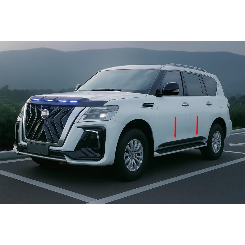 Молдинги дверні (4 шт, чорні) для Nissan Patrol Y62 2010-2024 рр Молдинги дверні (4 шт, чорні) для Nissan Patrol Y62 2010-2024 рр