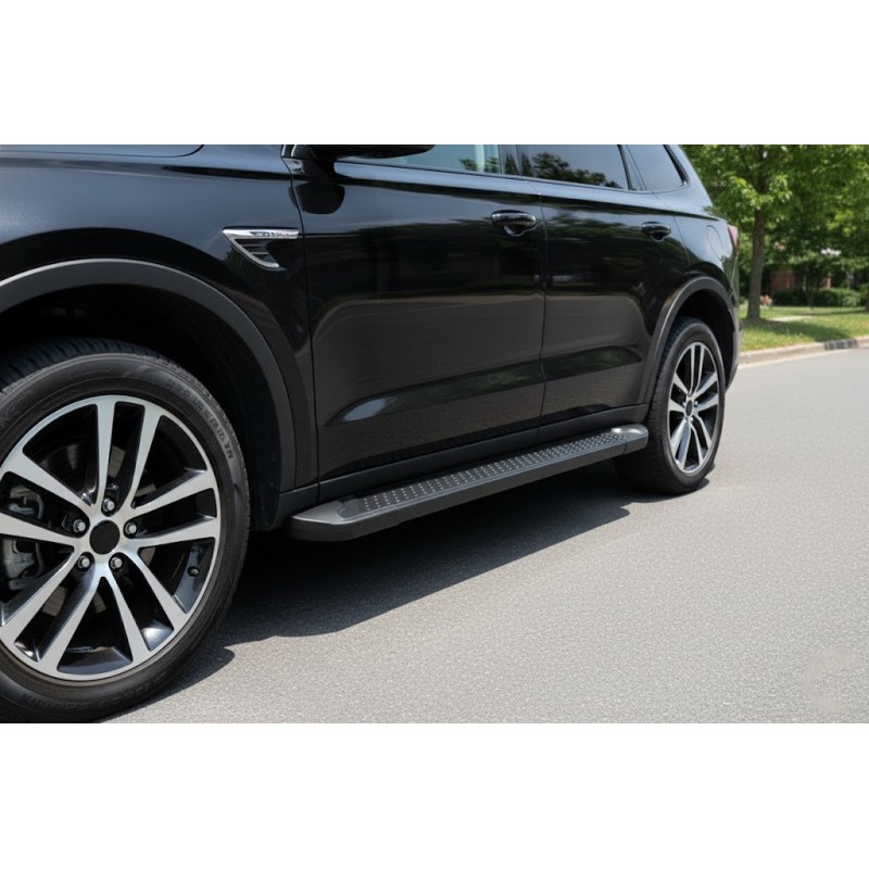 Бокові пороги Allmond Black (2 шт., Алюміній) для Acura MDX 2013-2020 рр