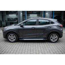 Боковые пороги Allmond Grey (2 шт., алюминий) для Ford Puma 2019- гг