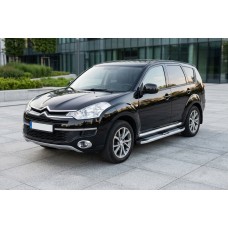 Бокові пороги Mevsim Grey (2 шт., Алюміній) для Citroen C-Crosser 2007-2013 рр