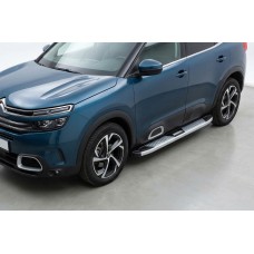 Бокові пороги Mevsim Grey (2 шт., Алюміній) для Citroen C5 Aircross 2017-2025 рр