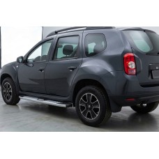 Бокові пороги Mevsim Grey (2 шт., Алюміній) для Dacia Duster 2008-2018 рр