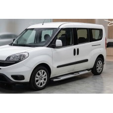 Бокові пороги Mevsim Grey (2 шт., Алюміній) Тільки на стандартну базу для Fiat Doblo II 2010-2022 рр