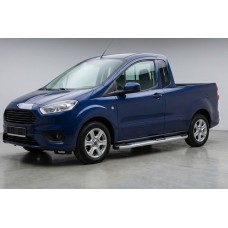 Бокові пороги Mevsim Grey (2 шт., Алюміній) для Ford Courier 2014-2023 рр