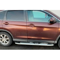 Бокові пороги Mevsim Grey (2 шт., Алюміній) для Honda CRV 2012-2016 рр