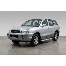 Бокові пороги Mevsim Grey (2 шт., Алюміній) для Hyundai Santa Fe 1 2000-2006 рр