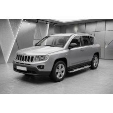 Бокові пороги Mevsim Grey (2 шт., Алюміній) для Jeep Compass 2006-2016 рр