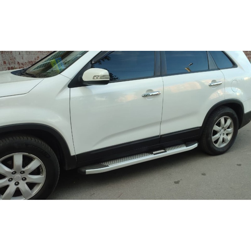 Бокові пороги Mevsim Grey (2 шт., Алюміній) 2013-2016 для Kia Sorento XM рр