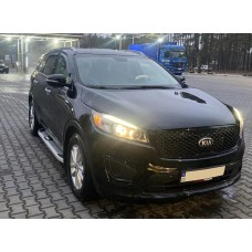 Бокові пороги Mevsim Grey (2 шт., Алюміній) для Kia Sorento UM 2015-2020 рр