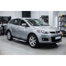Бокові пороги Mevsim Grey (2 шт., Алюміній) для Mazda CX-7 2006-2012 рр