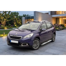 Бокові пороги Mevsim Grey (2 шт., Алюміній) для Peugeot 2008 2013-2019 рр