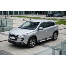 Бокові пороги Mevsim Grey (2 шт., Алюміній) для Peugeot 4008 2012-2017 рр
