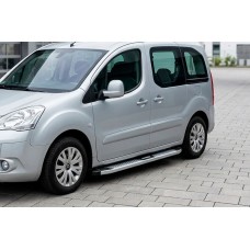 Бокові пороги Mevsim Grey (2 шт., Алюміній) для Peugeot Partner Tepee 2008-2018 рр