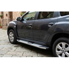 Бокові пороги Mevsim Grey (2 шт., Алюміній) для Renault Duster 2018-2024 рр