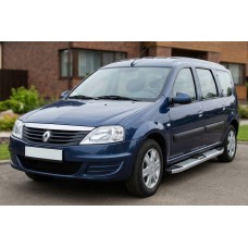 Бокові пороги Mevsim Grey (2 шт., Алюміній) для Renault Logan MCV 2005-2013 рр