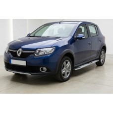 Бокові пороги Mevsim Grey (2 шт., Алюміній) для Renault Sandero 2013-2022 рр