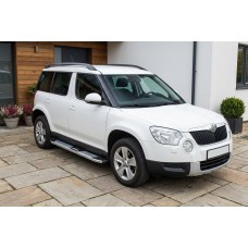 Бокові пороги Mevsim Grey (2 шт., Алюміній) для Skoda Yeti 2009-2017 рр