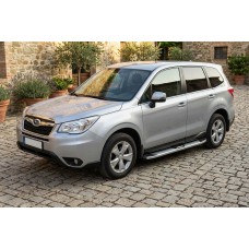 Бокові пороги Mevsim Grey (2 шт., Алюміній) для Subaru Forester 2013-2018 рр
