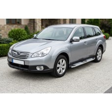 Бокові пороги Mevsim Grey (2 шт., Алюміній) для Subaru Outback 2009-2014 рр