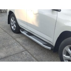 Бокові пороги Mevsim Grey (2 шт., Алюміній) для Toyota Rav 4 2006-2013 рр