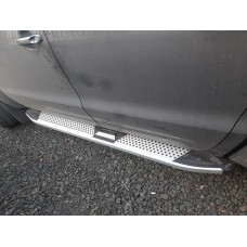 Боковые пороги Mevsim Grey (2 шт., алюминий) для Volkswagen Amarok 2010-2022 гг