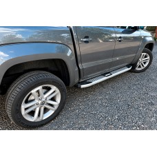 Бокові пороги Mevsim Grey (2 шт., Алюміній) для Volkswagen Amarok 2010-2022 рр