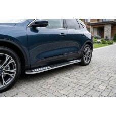 Бокові пороги Tayga V2 (2 шт., Алюміній) для Ford Kuga/Escape 2019- рр