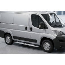 Бокові пороги Mevsim Grey (2 шт., Алюміній) Тільки на коротку базу для Citroen Jumper 2007-2025 рр