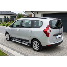 Бокові пороги Mevsim Grey (2 шт., Алюміній) для Dacia Lodgy 2012-2022 рр