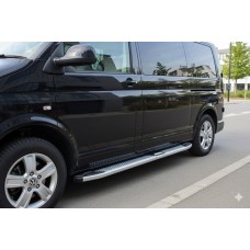Боковые Подножки Mevsim Grey (2 шт., Алюминий) Короткая База для Volkswagen T5 Multivan 2003-2010 гг