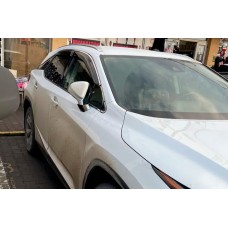 Ветровики с хромированным молдингом LONG (4 шт, HIC) для Lexus RX 2016-2022 гг