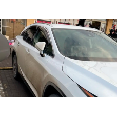 Ветровики с хромированным молдингом LONG (4 шт, HIC) для Lexus RX 2016-2022 гг