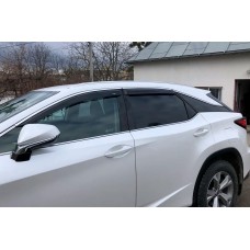 Ветровики с хромированным молдингом Short (4 шт, HIC) для Lexus RX 2016-2022 гг