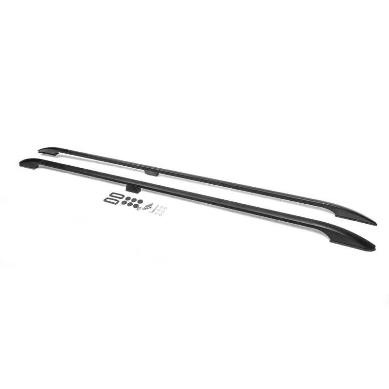 Рейлінги OmsaLine Solid (2 шт, чорні) довга база для Ford Custom 2013-2022 рр