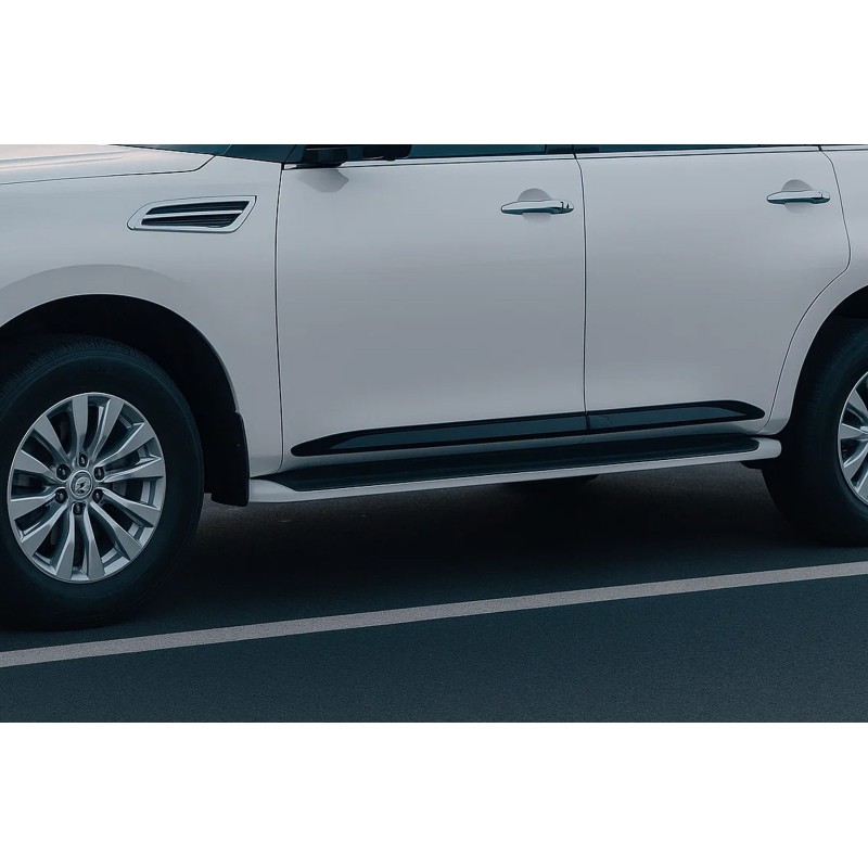 Молдинги дверные (4 шт, черные) для Nissan Armada 2016-2024 гг