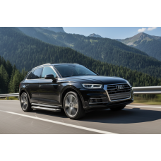 Боковые Подножки Line (2 шт., Алюминий) для Ауди Q5 2017-2025 гг