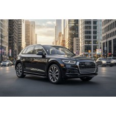 Боковые Подножки Allmond Black (2 шт., Алюминий) для Ауди Q5 2017-2025 гг