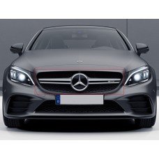 Передня решітка AMG Silver 2014-2018, без камери для Mercedes C-сlass W205 рр