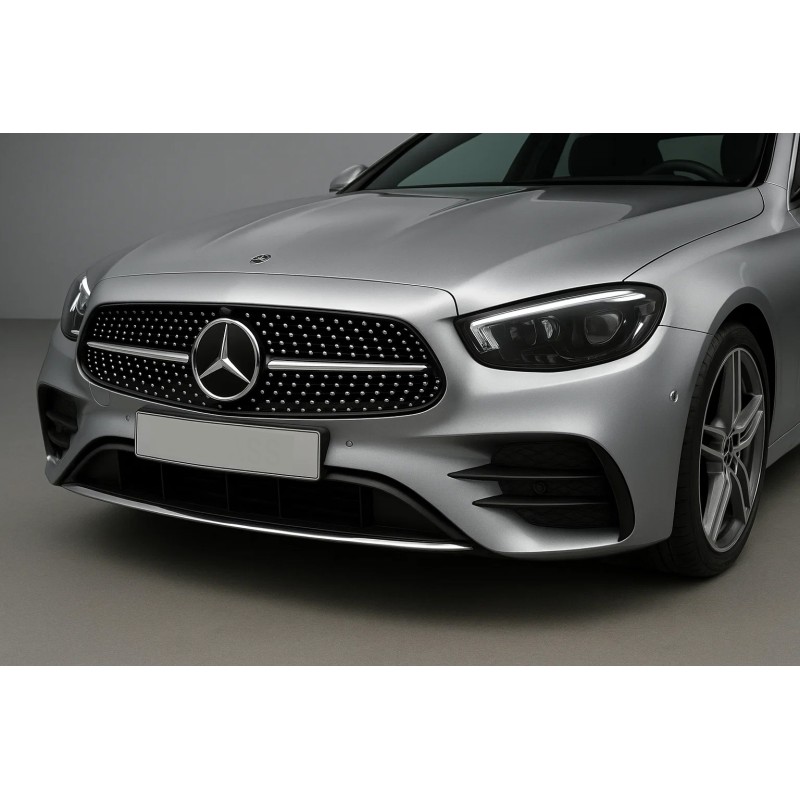 Передняя решетка Diamond Silver (AMG Line, 2020-2025) Без места под камеру для Mercedes E-сlass W213