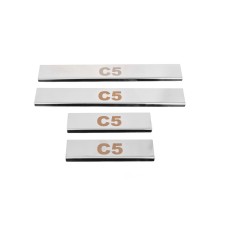 Накладки на пороги Carmos V1 (4 шт, нерж.) для Citroen C-5 2008-2017 рр