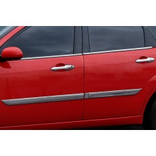 Накладки на ручки (4 шт., нерж.) OmsaLine - Італійська нержавійка для Ford Focus I 1998-2005 рр
